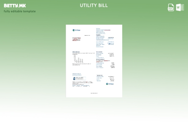 Модерен стил Холандија SA Шаблон за комунални сметки за вода